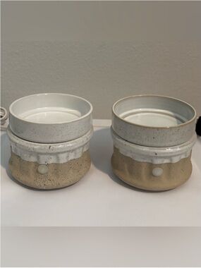 Set of 2 - Textured Ceramic Plug-In Warmer | Electric Fragrance Warmer